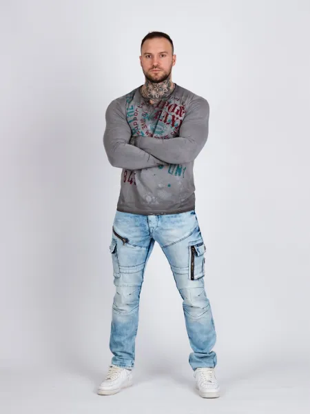 Pánske tričko CIPO & BAXX CL512 GREY Farba: Sivá, Konfekčná veľkosť: S