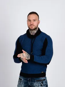 Pánsky sveter CIPO & BAXX CP264 NAVY BLUE Farba: Modrá, Konfekčná veľkosť: S