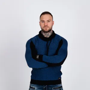 Pánsky sveter CIPO & BAXX CP264 NAVY BLUE Farba: Modrá, Konfekčná veľkosť: S