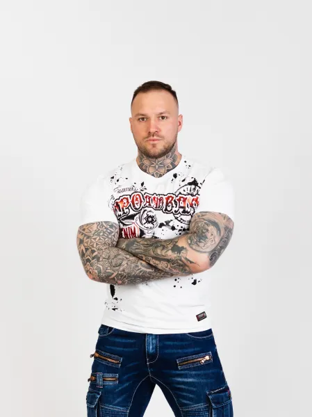 Pánske tričko CIPO & BAXX CT713 WHITE Farba: Biela, Konfekčná veľkosť: L