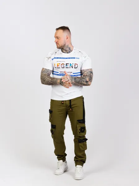 CIPO & BAXX Pánske tričko CIPO & BAXXCT715 WHITE Farba: Biela, Konfekčná veľkosť: XXL
