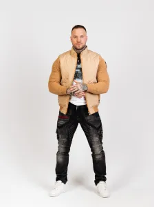 CIPO & BAXX Pánska bunda CJ295 BEIGE Farba: Hnedá, Konfekčná veľkosť: XL