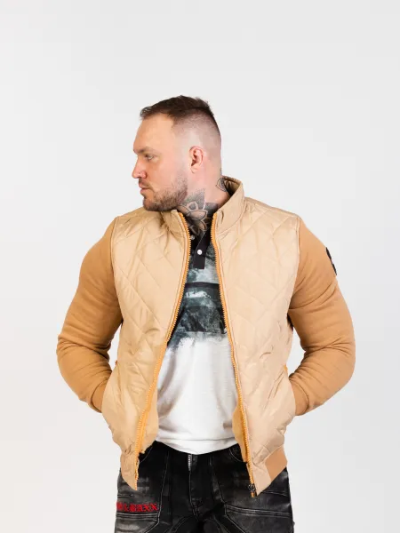 CIPO & BAXX Pánska bunda CJ295 BEIGE Farba: Hnedá, Konfekčná veľkosť: XL