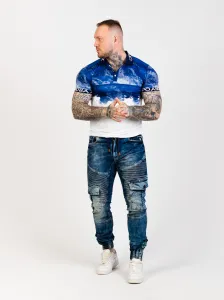 CIPO & BAXX Pánske tričko CT699 BLUE Farba: Modrá, Konfekčná veľkosť: S