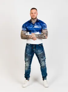 CIPO & BAXX Pánske tričko CT699 BLUE Farba: Modrá, Konfekčná veľkosť: S