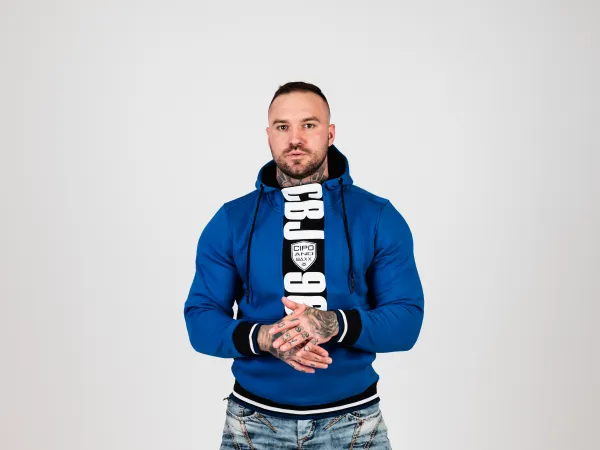 Pánska mikina CIPO & BAXX CL478 SAXEBLUE Farba: Modrá, Konfekčná veľkosť: M