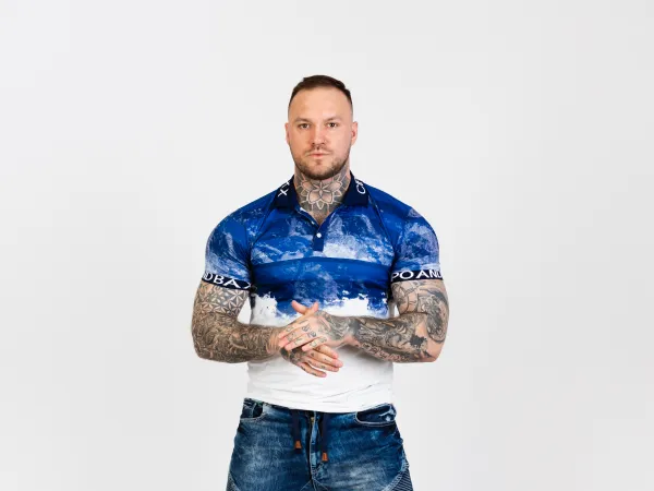 CIPO & BAXX Pánske tričko CT699 BLUE Farba: Modrá, Konfekčná veľkosť: S