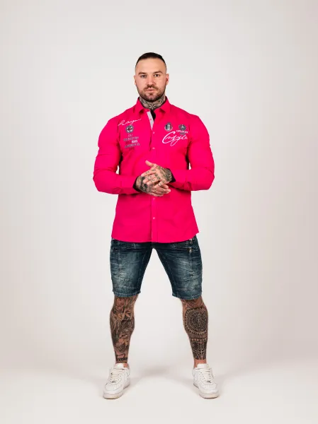 Pánska košeľa CIPO & BAXX CH151 FUCHIA Farba: Ružová, Konfekčná veľkosť: M