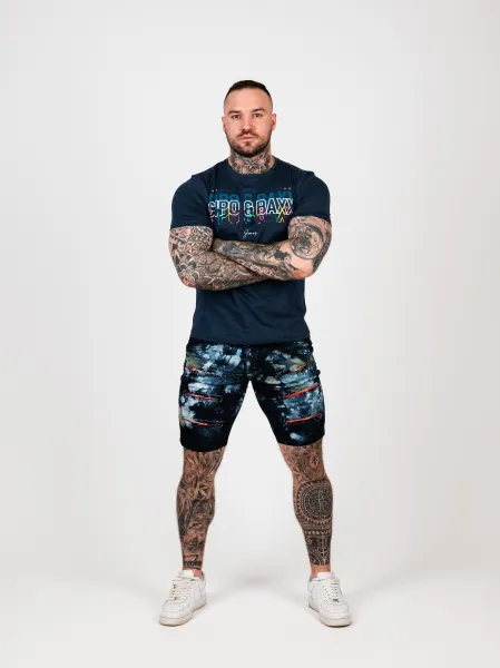 Pánske kraťasy CIPO & BAXX CK205 DARKBLUE Farba: Modrá, Konfekčná veľkosť: W38