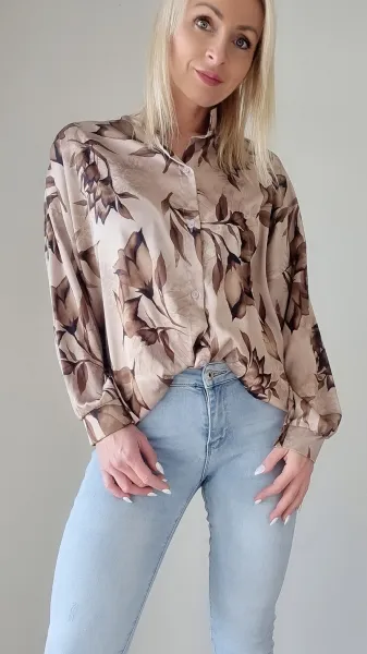 ASPERISSIA Dámska košeľa ADIL Farba: Hnedá, Konfekčná veľkosť: ONESIZE