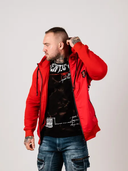 Pánska mikina CIPO & BAXX CL552 RED Farba: Červená, Konfekčná veľkosť: M
