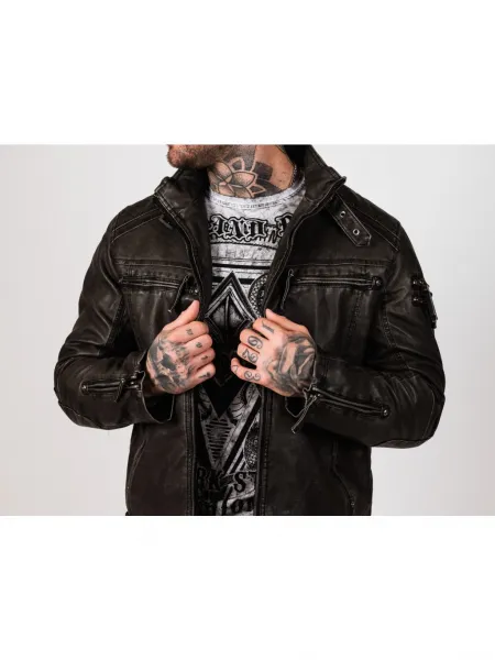 Pánska bunda CIPO & BAXX CM223 GREY Farba: Sivá, Konfekčná veľkosť: M