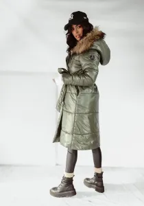 ASPERISSIA Dámska bunda LIZZEA Farba: Khaki, Konfekčná veľkosť: L