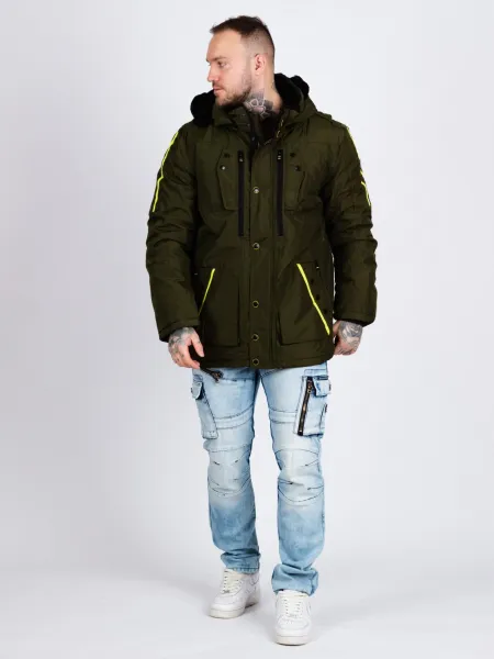 Pánska zimná bunda CIPO & BAXX CM130 KHAKI Farba: Khaki, Konfekčná veľkosť: M