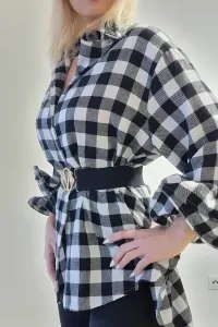 ASPERISSIA Dámska károvaná košeľa TUMIA Farba: Biela, Konfekčná veľkosť: ONESIZE
