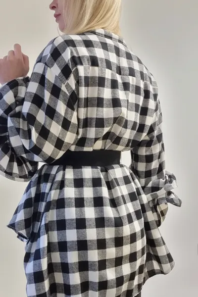 ASPERISSIA Dámska károvaná košeľa TUMIA Farba: Biela, Konfekčná veľkosť: ONESIZE