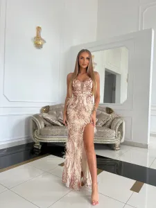 ASPERISSIA Dámske šaty PUSSUA Farba: Zlatá, Konfekčná veľkosť: 40