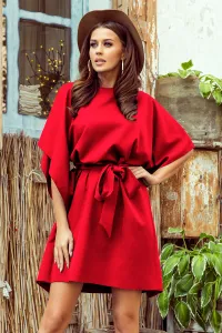 Numoco Dámske šaty Sofia – elegantné motýlie šaty s viazaním v páse 287-34 Farba: Čierna, Veľkosť: S/M