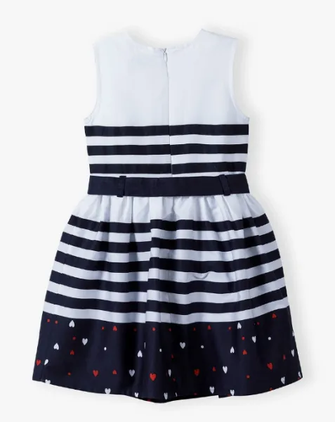 Fashionkids Dievčenské bavlnené šaty KLARKA Farba: Biela/tm.modrá, Veľkosť: 122