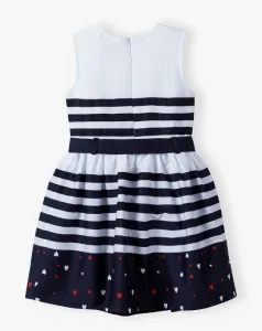 Fashionkids Dievčenské bavlnené šaty KLARKA Farba: Biela/tm.modrá, Veľkosť: 122