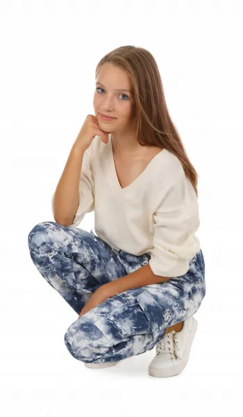 Alega Dievčenské cargo nohavice JOGGER Farba: Modrá, Veľkosť: 152