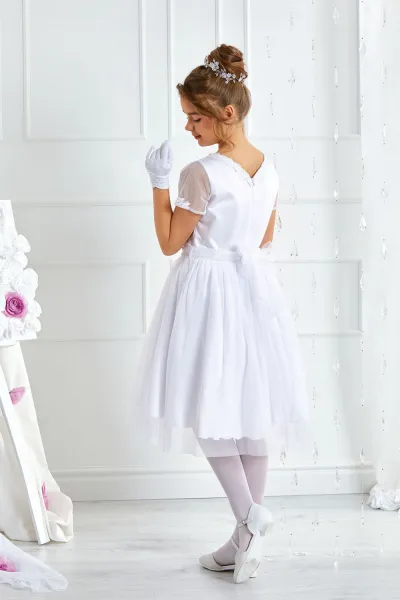 Emma Dievčenské šaty LAYLA M/438 Farba: Biela, Veľkosť: 134