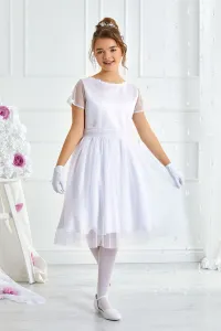 Emma Dievčenské šaty LAYLA M/438 Farba: Biela, Veľkosť: 134