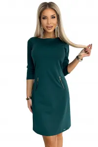 Numoco Dámske šaty MARY so zipsami 420-5 Farba: Modrá, Veľkosť: S