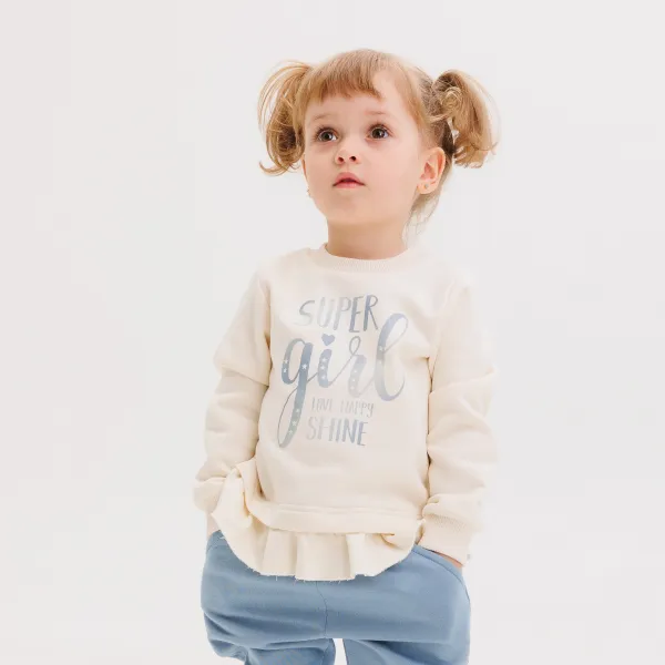 Bembi Dievčenská mikina SUPER GIRL Farba: Bežová, Veľkosť: 86