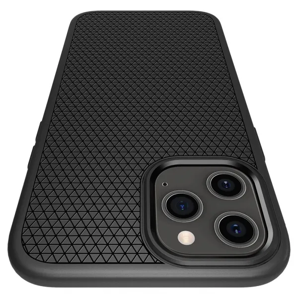 Spigen Liquid Air silikónový kryt na iPhone 12 / 12 Pro, čierny (ACS01701)