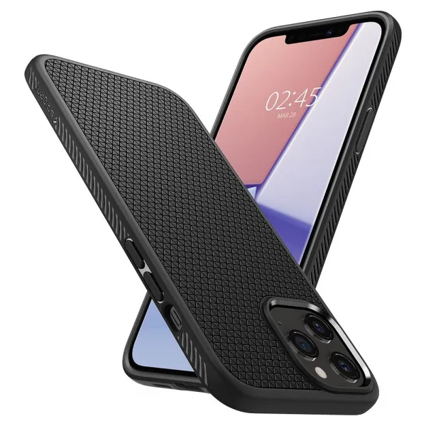 Spigen Liquid Air silikónový kryt na iPhone 12 / 12 Pro, čierny (ACS01701)