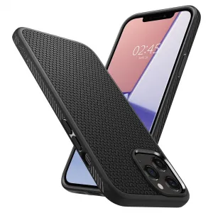 Spigen Liquid Air silikónový kryt na iPhone 12 / 12 Pro, čierny (ACS01701)