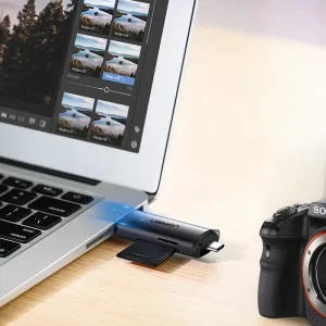 Ugreen CM184 adaptér USB-C TF + čítačka kariet SD / microSD, sivá (50706)