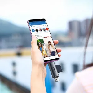 Ugreen CM184 adaptér USB-C TF + čítačka kariet SD / microSD, sivá (50706)