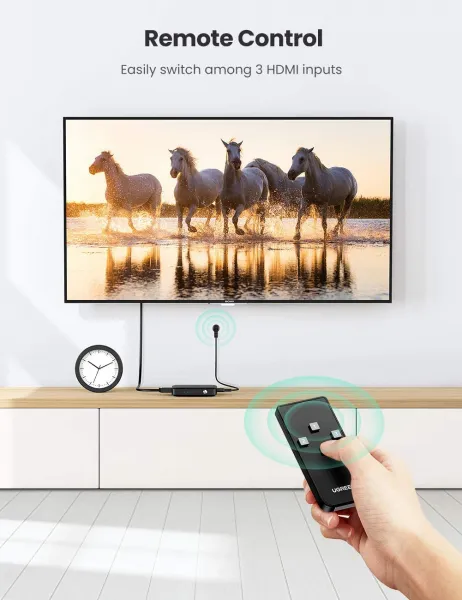 Ugreen CM332 HDMI Switch 4K, čierny (80125)