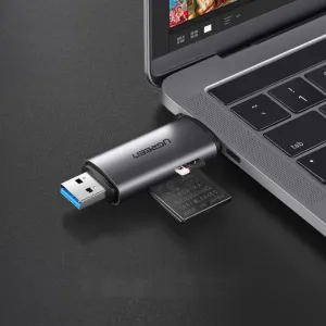 Ugreen CM184 adaptér USB-C TF + čítačka kariet SD / microSD, sivá (50706)