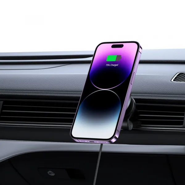 Tech-Protect MM15W-V5 Magnetická autonabíjačka MagSafe Vent 15W - čierna