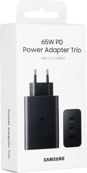 Samsung Travel Charger Quick Charger C+C+U, QC 3.0, PD 3.0, 65W, čierna EU (EP-T6530NBEGEU)