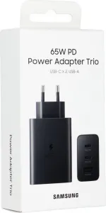 Samsung Travel Charger Quick Charger C+C+U, QC 3.0, PD 3.0, 65W, čierna EU (EP-T6530NBEGEU)