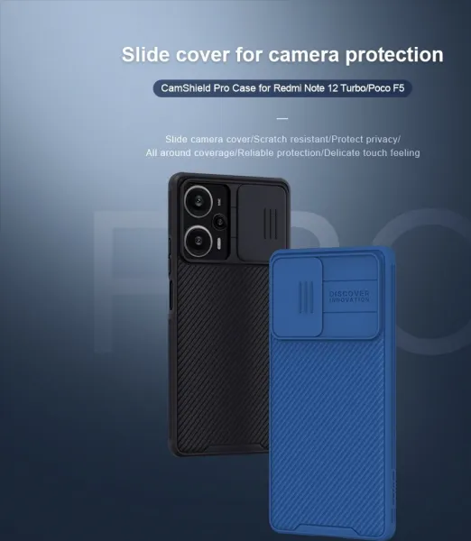 Nillkin CamShield kryt na Xiaomi Redmi Note 12 Turbo / Poco F5, čierny