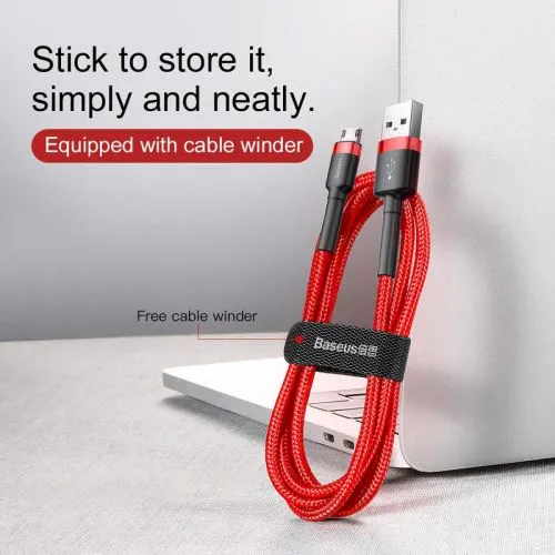 Baseus CAMKLF-C09 Kábel Micro USB 2m, Červený