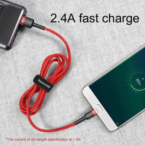 Baseus CAMKLF-C09 Kábel Micro USB 2m, Červený