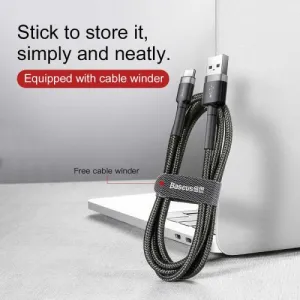 Baseus Type-C Cafule Cable 3A 1m Gray + čierna (CATKLF-BG1)