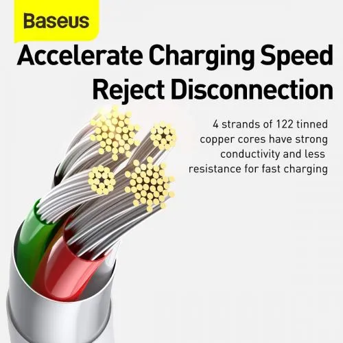 Kábel USB 3w1 Baseus Superior Series, USB do micro USB / USB-C / Lightning, 3,5 A, 1,2 m (biely) 026226