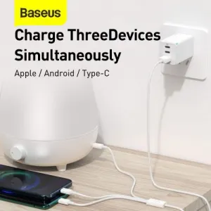 Kábel USB 3w1 Baseus Superior Series, USB do micro USB / USB-C / Lightning, 3,5 A, 1,2 m (biely) 026226