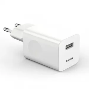 Nabíjacia rýchlonabíjačka Baseus, USB, QC 3.0, 24 W (biela) 015905