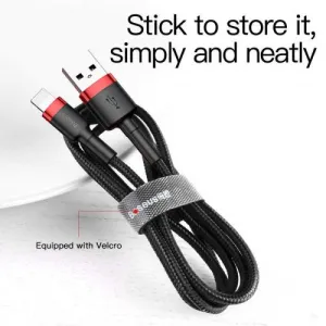 Baseus Lightning Cafule Cable 1.5A 2m Red + čierna (CALKLF-C19)