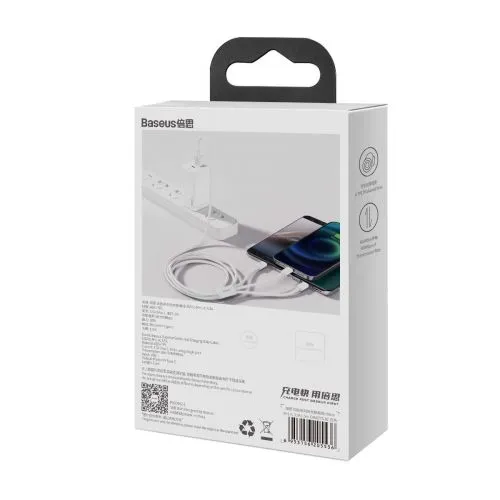 Kábel USB 3w1 Baseus Superior Series, USB do micro USB / USB-C / Lightning, 3,5 A, 1,2 m (biely) 026226