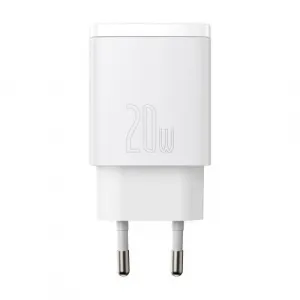 Kompaktná rýchlonabíjačka Baseus USB+ USB-C 20 W - biela
