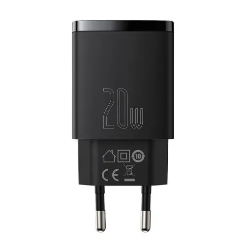 Kompaktná rýchlonabíjačka Baseus USB+ USB-C 20W - čierna